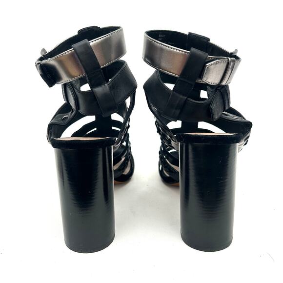 Donald J Pliner Bindy Block Cage Heels Gladiator Strappy Studded Metallic 9 - Picture 7 of 12